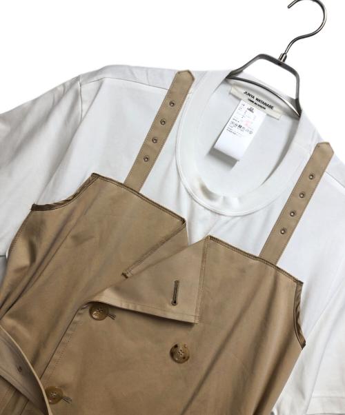 JUNYA WATANABE COMME des GARCONS（ジュンヤワタナベ コムデギャルソン）JUNYA WATANABE COMME des GARCONS ((ジュンヤワタナベ コムデギャルソン) カットソーワンピース ベージュ×ホワイト サイズ:XSの古着・服飾アイテム