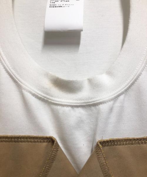 JUNYA WATANABE COMME des GARCONS（ジュンヤワタナベ コムデギャルソン）JUNYA WATANABE COMME des GARCONS ((ジュンヤワタナベ コムデギャルソン) カットソーワンピース ベージュ×ホワイト サイズ:XSの古着・服飾アイテム