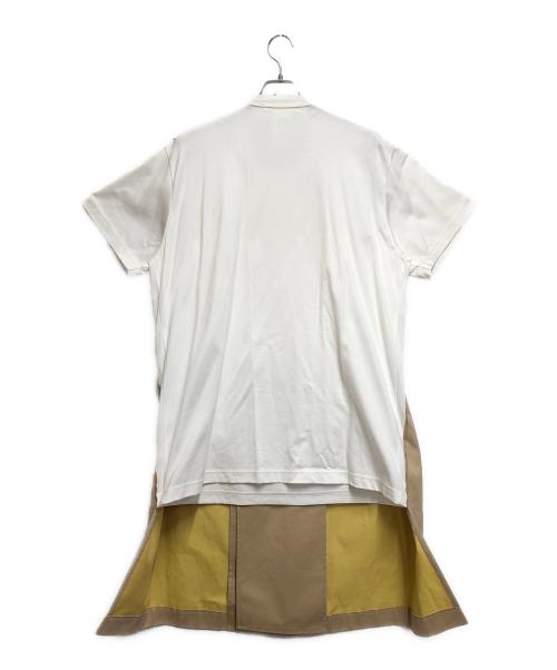 JUNYA WATANABE COMME des GARCONS（ジュンヤワタナベ コムデギャルソン）JUNYA WATANABE COMME des GARCONS ((ジュンヤワタナベ コムデギャルソン) カットソーワンピース ベージュ×ホワイト サイズ:XSの古着・服飾アイテム