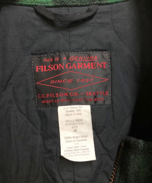 FILSON GARMENT（フィルソン ガーメント）FILSON GARMENT (フィルソン ガーメント) ウールハンティングジャケット グリーン×ブラック サイズ:ＳＩＺＥ４２の古着・服飾アイテム
