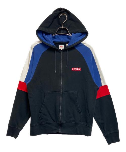 LEVI'S（リーバイス）LEVI'S (リーバイス) ジップパーカー ブラック×ブルー サイズ:SIZE Sの古着・服飾アイテム