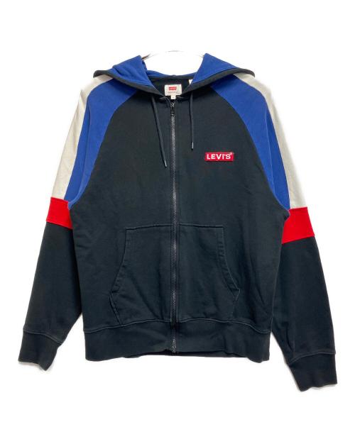 LEVI'S（リーバイス）LEVI'S (リーバイス) ジップパーカー ブラック×ブルー サイズ:SIZE Sの古着・服飾アイテム