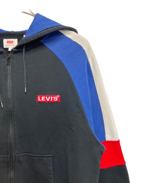LEVI'S（リーバイス）LEVI'S (リーバイス) ジップパーカー ブラック×ブルー サイズ:SIZE Sの古着・服飾アイテム