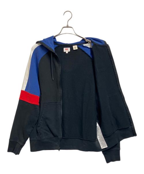 LEVI'S（リーバイス）LEVI'S (リーバイス) ジップパーカー ブラック×ブルー サイズ:SIZE Sの古着・服飾アイテム