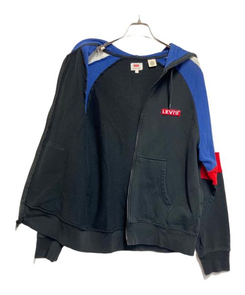 LEVI'S（リーバイス）LEVI'S (リーバイス) ジップパーカー ブラック×ブルー サイズ:SIZE Sの古着・服飾アイテム