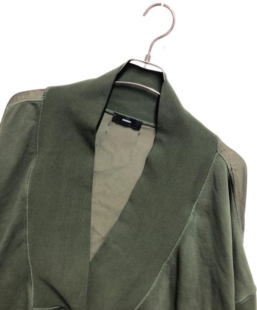 DIESEL（ディーゼル）DIESEL (ディーゼル) レーヨン切替スウェット グリーン サイズ:Ｓの古着・服飾アイテム