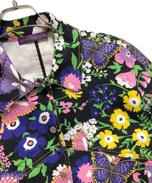 VIVIENNE TAM（ヴィヴィアンタム）VIVIENNE TAM (ヴィヴィアンタム) バタフライガーデンプリントジャケット ブラック サイズ:ＳＩＺＥ　Ｍの古着・服飾アイテム