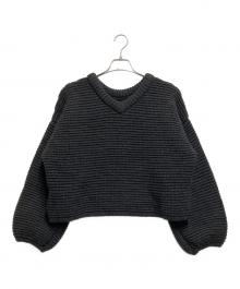 ETRE TOKYO（エトレトウキョウ）の古着「リングネックBOXニットプルオーバー」｜ブラック