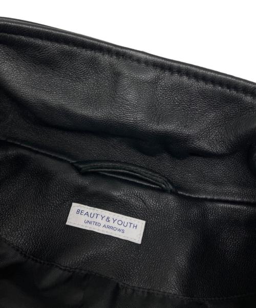 BEAUTY&YOUTH（ビューティーアンドユース）BEAUTY&YOUTH (ビューティーアンドユース) シープダブルライダースジャケット ブラック サイズ:Mの古着・服飾アイテム