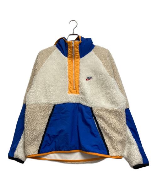 NIKE（ナイキ）NIKE (ナイキ) ハーフジップフーディ ホワイト×ブルー×オレンジ サイズ:XLの古着・服飾アイテム