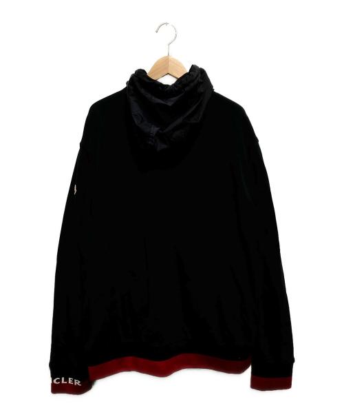 MONCLER（モンクレール）MONCLER (モンクレール) スウェットジップアップパーカー ブラック×レッド サイズ:ＳＩＺＥ　ＸＸＸＬの古着・服飾アイテム