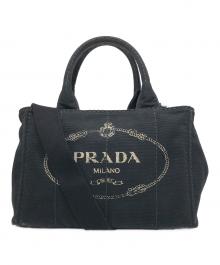 PRADA（プラダ）の古着「キャンバス ショルダーバッグ」｜ブラック