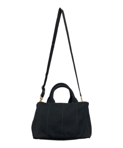 PRADA（プラダ）PRADA (プラダ) キャンバス ショルダーバッグ ブラックの古着・服飾アイテム