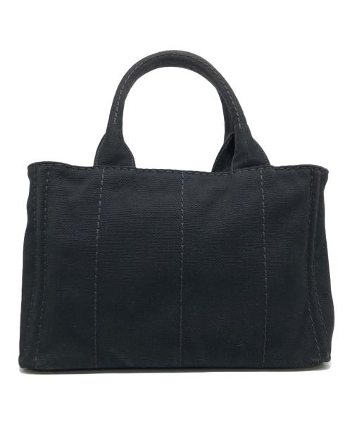 PRADA（プラダ）PRADA (プラダ) キャンバス ショルダーバッグ ブラックの古着・服飾アイテム