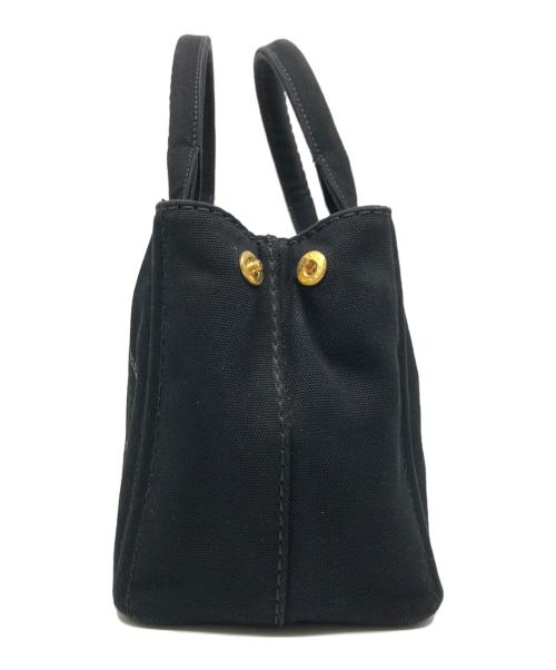 PRADA（プラダ）PRADA (プラダ) キャンバス ショルダーバッグ ブラックの古着・服飾アイテム