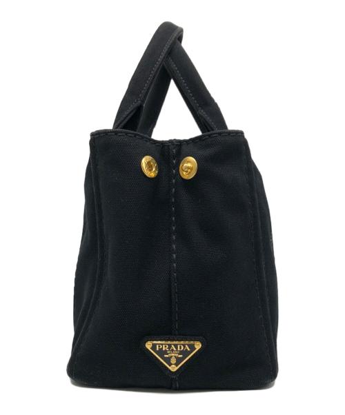 PRADA（プラダ）PRADA (プラダ) キャンバス ショルダーバッグ ブラックの古着・服飾アイテム
