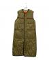 UNIVERSAL OVERALL（ユニバーサルオーバーオール）の古着「QUILT LONG VEST」｜オリーブ