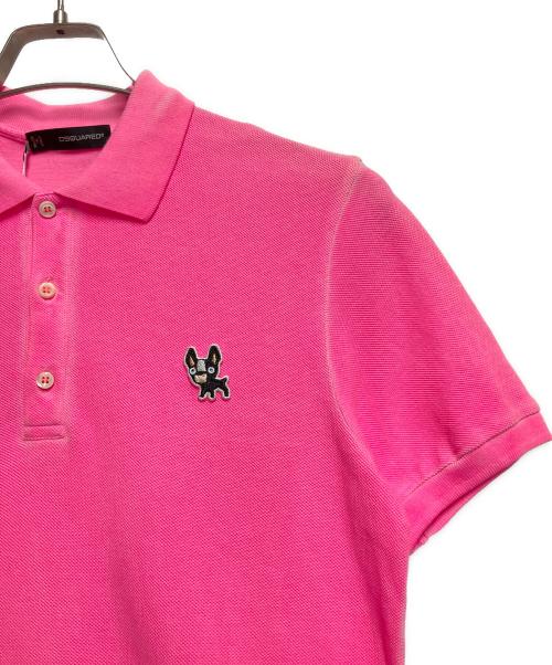 DSQUARED2（ディースクエアード）DSQUARED2 (ディースクエアード) 半袖ポロシャツ ショッキングピンク サイズ:Ｓの古着・服飾アイテム