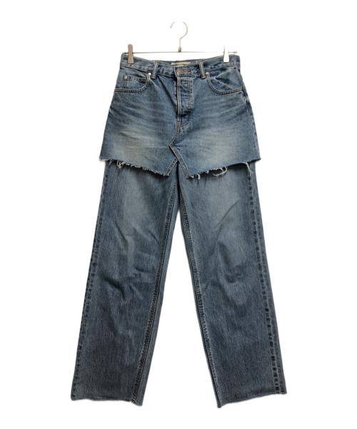 BLACK by moussy（ブラックバイマウジー）BLACK by moussy (ブラックバイマウジー) layered denim スカイブルー サイズ:1の古着・服飾アイテム