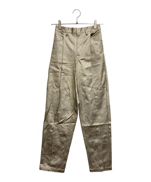 Ameri（アメリ）Ameri (アメリ) UNDRESSED DENIM DETAIL SYNTHETIC LEATHER PANTS ベージュ サイズ:Sの古着・服飾アイテム