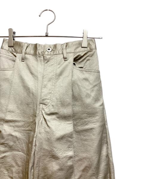 Ameri（アメリ）Ameri (アメリ) UNDRESSED DENIM DETAIL SYNTHETIC LEATHER PANTS ベージュ サイズ:Sの古着・服飾アイテム