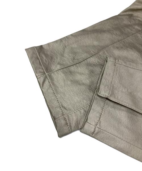 Ameri（アメリ）Ameri (アメリ) UNDRESSED DENIM DETAIL SYNTHETIC LEATHER PANTS ベージュ サイズ:Sの古着・服飾アイテム