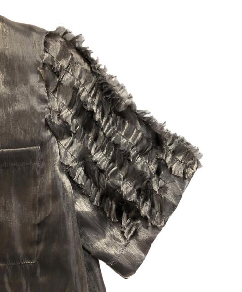 Ameri（アメリ）AMERI (アメリ) FRILL SLEEVE SHEER SHIRT グレー サイズ:Sの古着・服飾アイテム