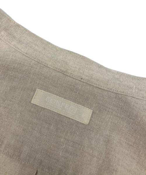 confect（コンフェクト）confect (コンフェクト) リネンバンドカラーシャツ ベージュ サイズ:5の古着・服飾アイテム
