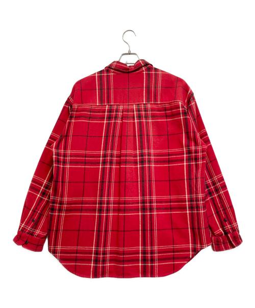 LAUREN RALPH LAUREN（ローレンラルフローレン）LAUREN RALPH LAUREN (ローレンラルフローレン) ハーフジップシャツ レッド サイズ:Lの古着・服飾アイテム