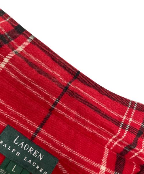 LAUREN RALPH LAUREN（ローレンラルフローレン）LAUREN RALPH LAUREN (ローレンラルフローレン) ハーフジップシャツ レッド サイズ:Lの古着・服飾アイテム