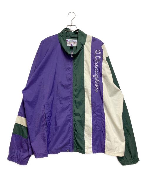 Champion（チャンピオン）Champion (チャンピオン) ナイロンジャケット グリーン×パープル サイズ:XXLの古着・服飾アイテム