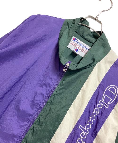 Champion（チャンピオン）Champion (チャンピオン) ナイロンジャケット グリーン×パープル サイズ:XXLの古着・服飾アイテム