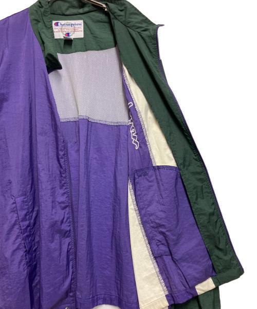 Champion（チャンピオン）Champion (チャンピオン) ナイロンジャケット グリーン×パープル サイズ:XXLの古着・服飾アイテム