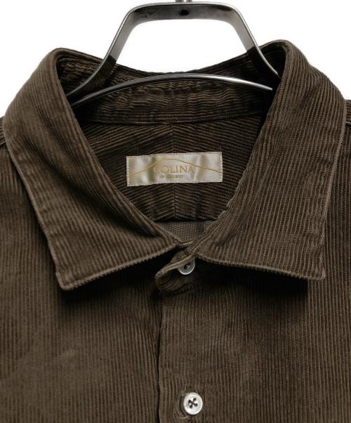 COLINA（コリーナ）COLINA (コリーナ) コーデュロイシャツ ブラウン サイズ:ＳＩＺＥ　Ｌの古着・服飾アイテム