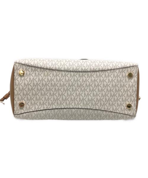 MICHAEL KORS（マイケル・コース）MICHAEL KORS (マイケルコース) トートバッグ ホワイト×ブラウンの古着・服飾アイテム