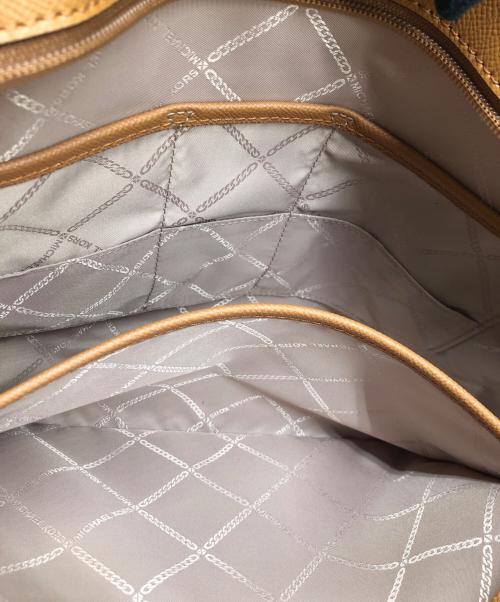 MICHAEL KORS（マイケル・コース）MICHAEL KORS (マイケルコース) トートバッグ ホワイト×ブラウンの古着・服飾アイテム