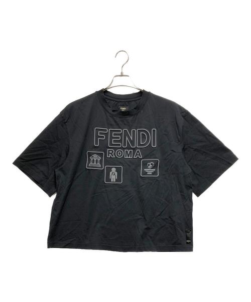 FENDI（フェンディ）FENDI (フェンディ) クルーネックＴシャツ ブラック サイズ:Sの古着・服飾アイテム