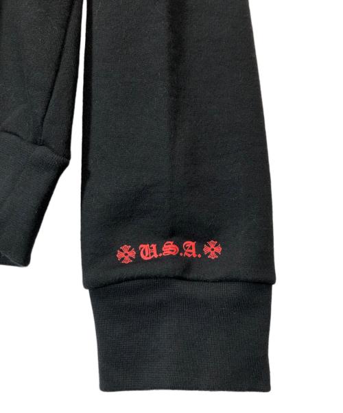 CHROME HEARTS（クロムハーツ）CHROME HEARTS (クロムハーツ) ホースシューバックプリントプルオーバーパーカー ブラック サイズ:Lの古着・服飾アイテム