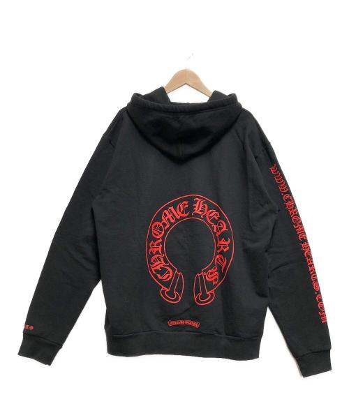 CHROME HEARTS（クロムハーツ）CHROME HEARTS (クロムハーツ) ホースシューバックプリントプルオーバーパーカー ブラック サイズ:Lの古着・服飾アイテム
