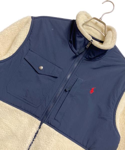 POLO RALPH LAUREN（ポロ・ラルフローレン）POLO RALPH LAUREN (ポロ・ラルフローレン) フリースジャケット ネイビー×アイボリー サイズ:Lの古着・服飾アイテム