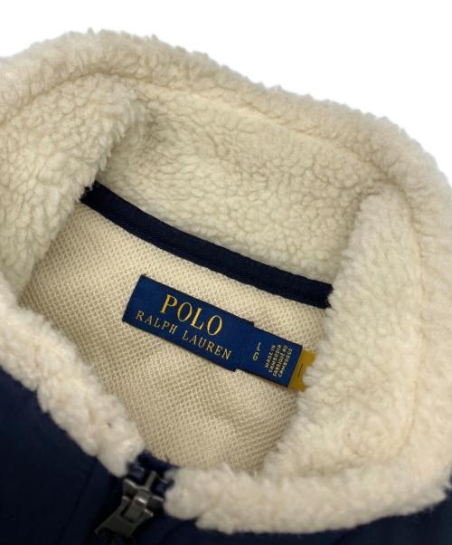 POLO RALPH LAUREN（ポロ・ラルフローレン）POLO RALPH LAUREN (ポロ・ラルフローレン) フリースジャケット ネイビー×アイボリー サイズ:Lの古着・服飾アイテム
