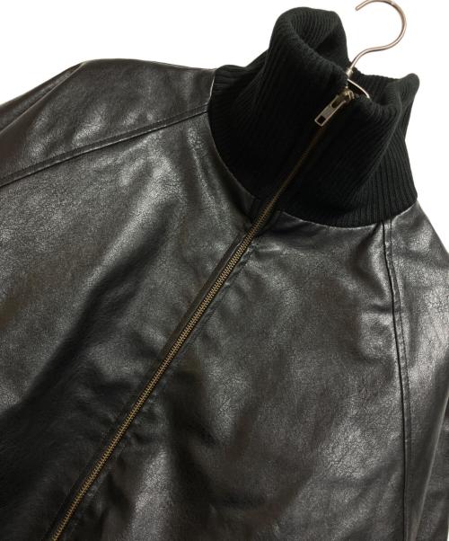 Java（ジャバ）Java (ジャバ) リブタートルフェイクレザージャケット ブラック サイズ:Lの古着・服飾アイテム