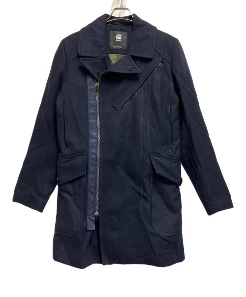 G-STAR RAW（ジースターロゥ）G-STAR RAW (ジースターロゥ) BikerWoolLongCoat ネイビー サイズ:ＳＩＺＥ　　Mの古着・服飾アイテム
