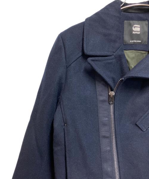 G-STAR RAW（ジースターロゥ）G-STAR RAW (ジースターロゥ) BikerWoolLongCoat ネイビー サイズ:ＳＩＺＥ　　Mの古着・服飾アイテム