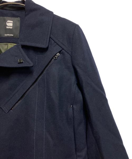 G-STAR RAW（ジースターロゥ）G-STAR RAW (ジースターロゥ) BikerWoolLongCoat ネイビー サイズ:ＳＩＺＥ　　Mの古着・服飾アイテム