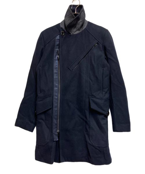 G-STAR RAW（ジースターロゥ）G-STAR RAW (ジースターロゥ) BikerWoolLongCoat ネイビー サイズ:ＳＩＺＥ　　Mの古着・服飾アイテム