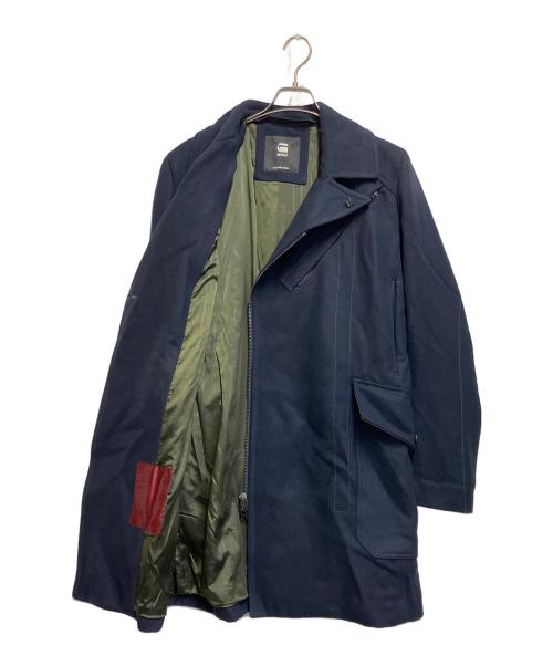 G-STAR RAW（ジースターロゥ）G-STAR RAW (ジースターロゥ) BikerWoolLongCoat ネイビー サイズ:ＳＩＺＥ　　Mの古着・服飾アイテム