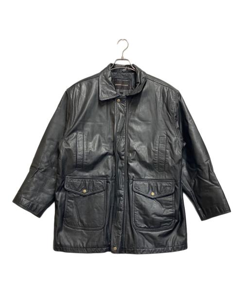 D'HOMME A HOMME（ドムアオム）D'HOMME A HOMME (ドムアオム) レザージャケット ブラック サイズ:SIZE 44の古着・服飾アイテム