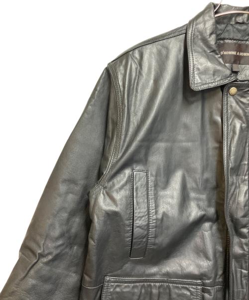 D'HOMME A HOMME（ドムアオム）D'HOMME A HOMME (ドムアオム) レザージャケット ブラック サイズ:SIZE 44の古着・服飾アイテム