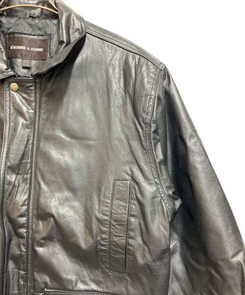 D'HOMME A HOMME（ドムアオム）D'HOMME A HOMME (ドムアオム) レザージャケット ブラック サイズ:SIZE 44の古着・服飾アイテム